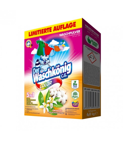 Der Waschkönig C.G. ORANGEN UND BAUMWOLLEXTRAKT Color proszek do prania 6 kg - 100 WL