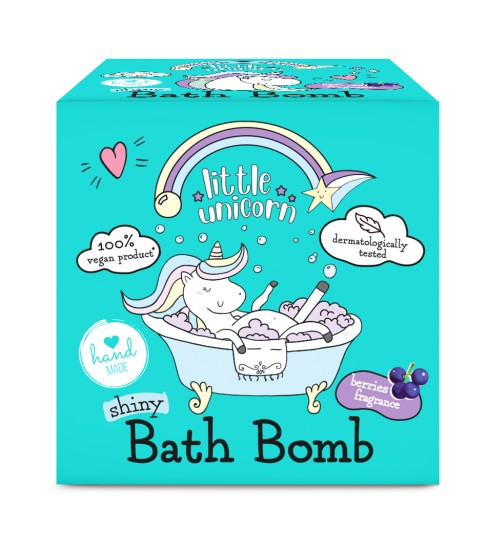 Little Unicorn błyszcząca kula musująca do kąpieli 165g jagoda